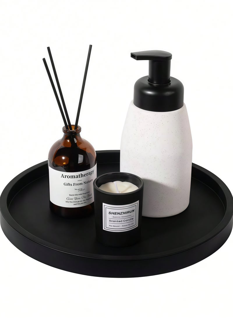 Valiant Glow Silicone Bathroom Tray |  Round Vanity Tray | Decorative Soap Holder | Kitchen Countertop Organizer Coffee Table Decor | for Candle, Perfume, Plant - Image 1